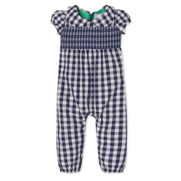 Classic Prep Other - Classic Prep Wells Bubble, Midnight Gingham Taffeta NWT Size 0-3m smocked